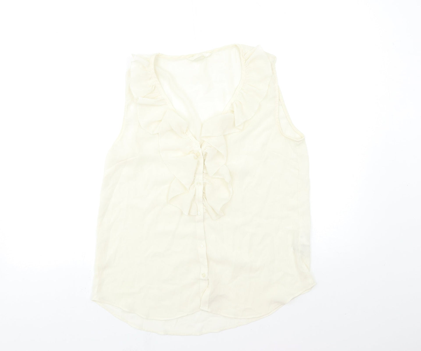 H&M Womens Beige   Basic Blouse Size 8