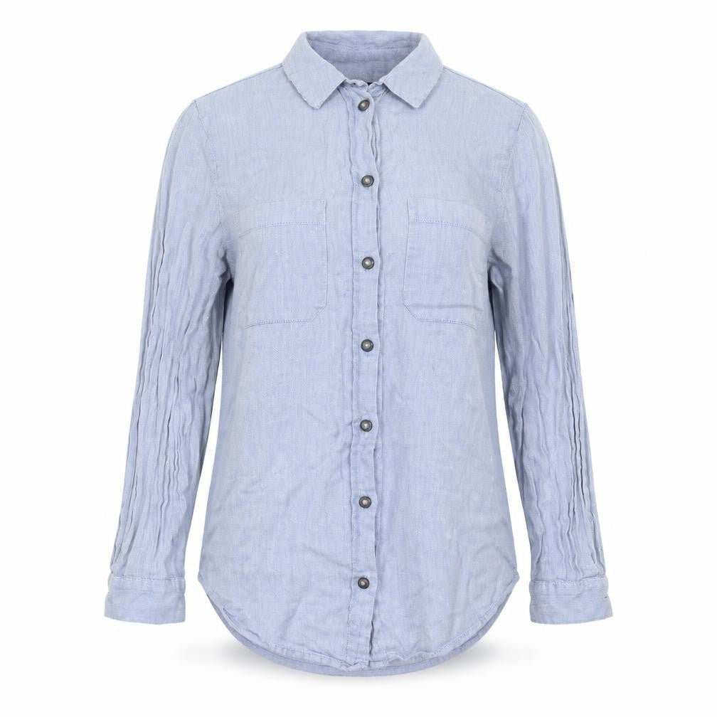 Topshop Womens Blue Floral  Basic Button-Up Size 10