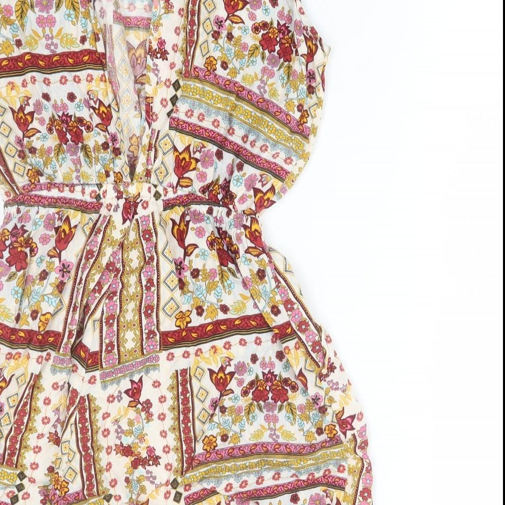 H&M coachella Womens Multicoloured Floral  Jumpsuit One-Piece Size 6