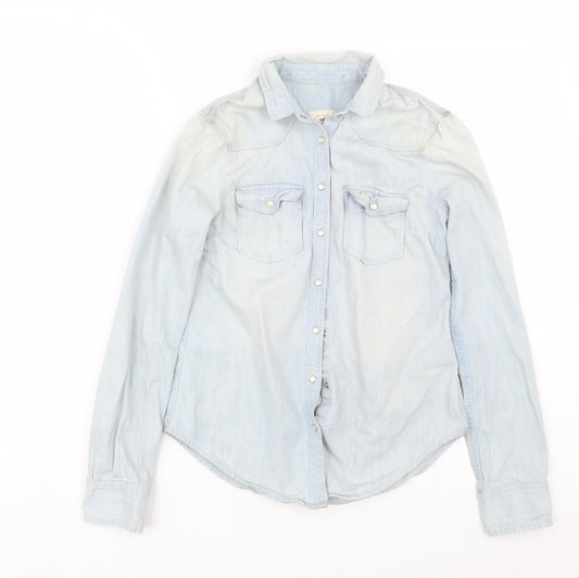 Hollister Womens Blue   Basic Button-Up Size XS