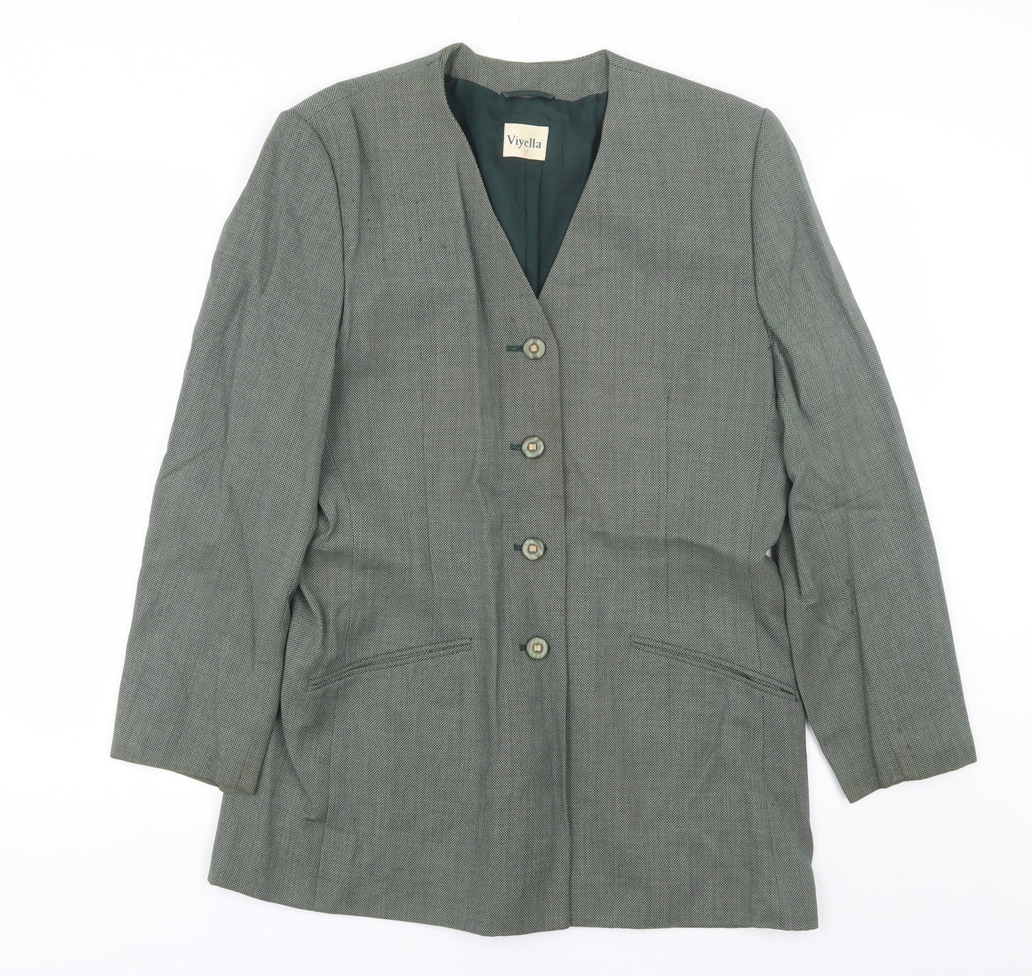 Vityella Womens Green Polka Dot  Jacket Suit Size 14