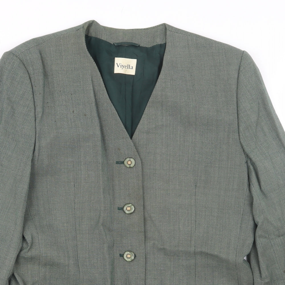Vityella Womens Green Polka Dot  Jacket Suit Size 14