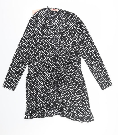 Misspap Womens Black Polka Dot  Kimono Blouse Size 8