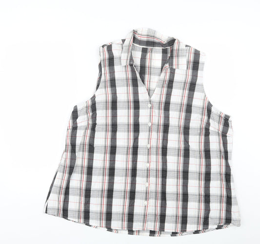 Preworn Womens Multicoloured Plaid  Basic Button-Up Size XL