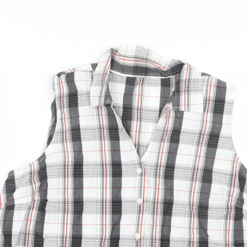 Preworn Womens Multicoloured Plaid  Basic Button-Up Size XL