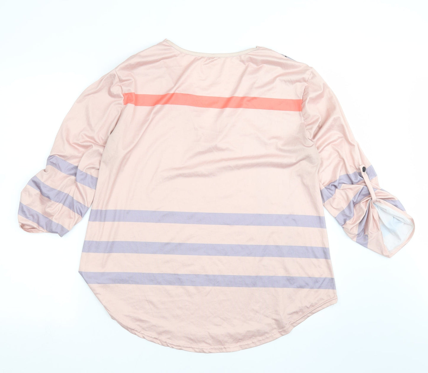 Preworn Womens Pink Geometric  Basic T-Shirt Size 2XL