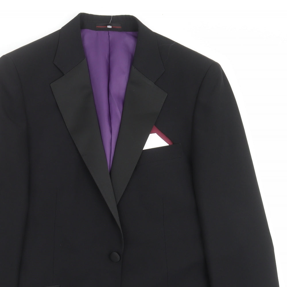 1860 Menswear Mens Black   Jacket Suit Jacket Size 40