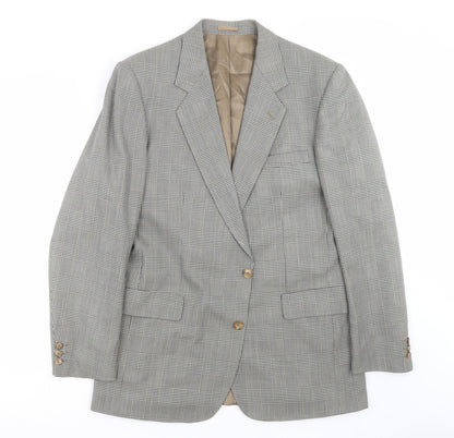 George Arthur Dunn Mens Grey Houndstooth  Jacket Suit Jacket Size 42