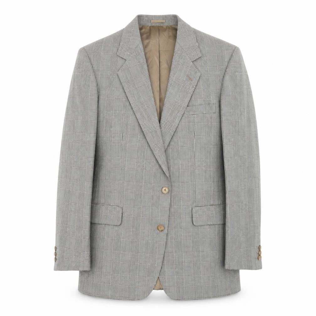 George Arthur Dunn Mens Grey Houndstooth  Jacket Suit Jacket Size 42