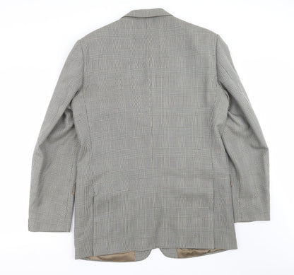 George Arthur Dunn Mens Grey Houndstooth  Jacket Suit Jacket Size 42