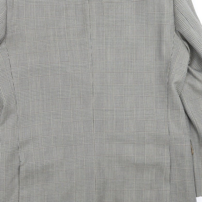 George Arthur Dunn Mens Grey Houndstooth  Jacket Suit Jacket Size 42