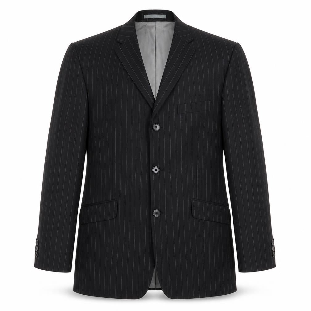 Karl Jackson Mens Black Striped  Jacket Suit Jacket Size 42