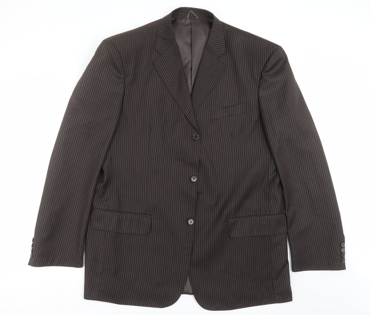 RGA Mens Brown Striped  Jacket Suit Jacket Size 46