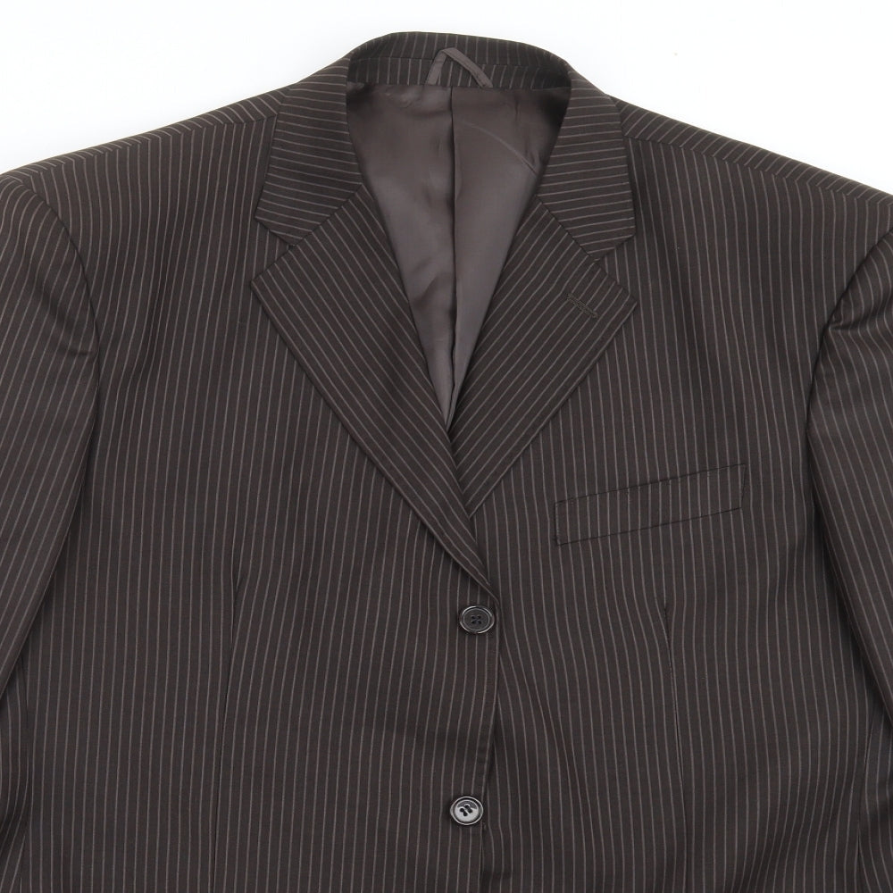 RGA Mens Brown Striped  Jacket Suit Jacket Size 46