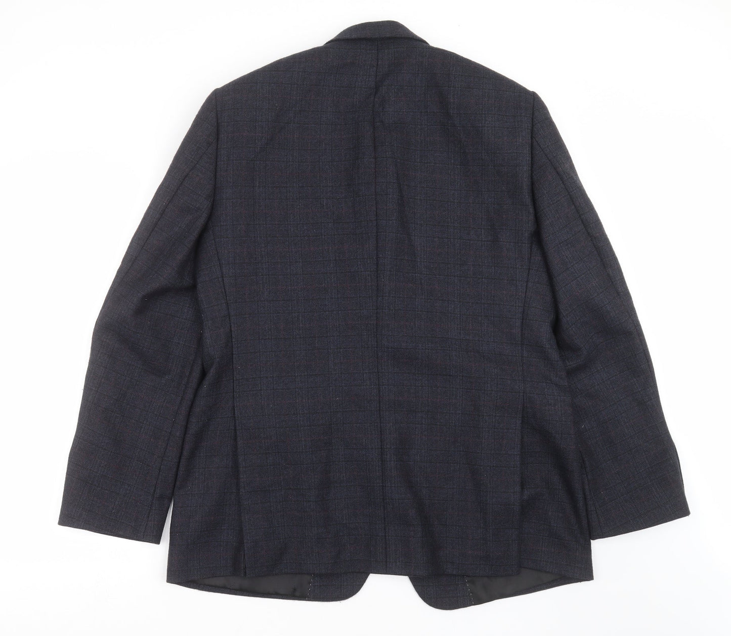ALFREDO Mens Blue Check  Jacket Suit Jacket Size 46