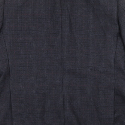 ALFREDO Mens Blue Check  Jacket Suit Jacket Size 46