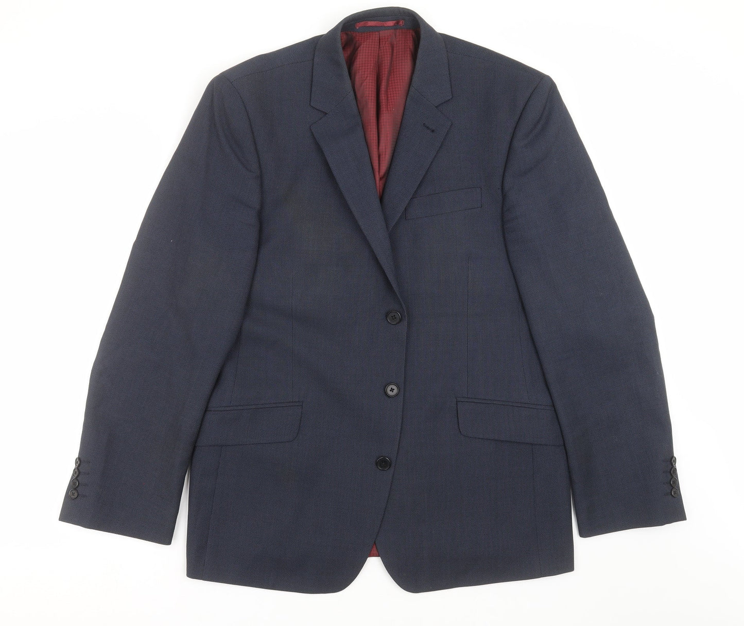 NEXT Mens Blue Geometric  Jacket Suit Jacket Size 42  - Tailored fit