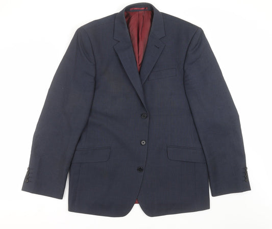 NEXT Mens Blue Geometric  Jacket Suit Jacket Size 42  - Tailored fit