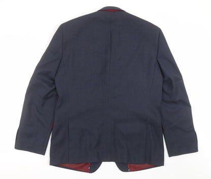 Next Mens Blue Geometric  Jacket Suit Jacket Size 42  - Tailored fit
