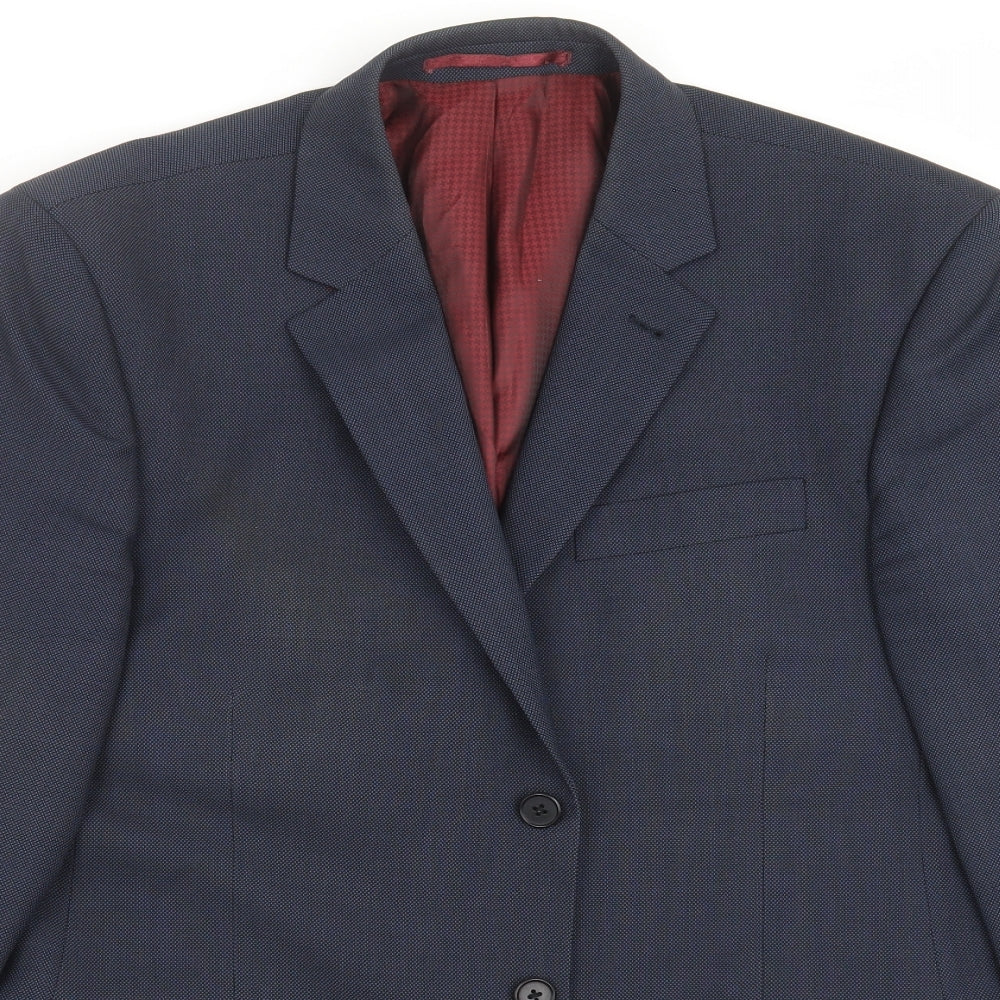 NEXT Mens Blue Geometric  Jacket Suit Jacket Size 42  - Tailored fit