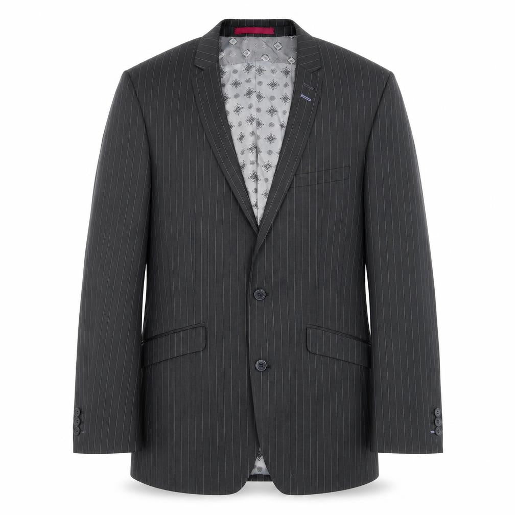 Red Herring Mens Grey Striped  Jacket Suit Jacket Size 38