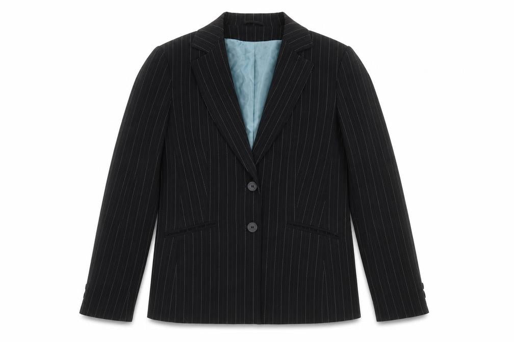 Dorothy Perkins Womens Black Striped  Jacket Suit Jacket Size 14