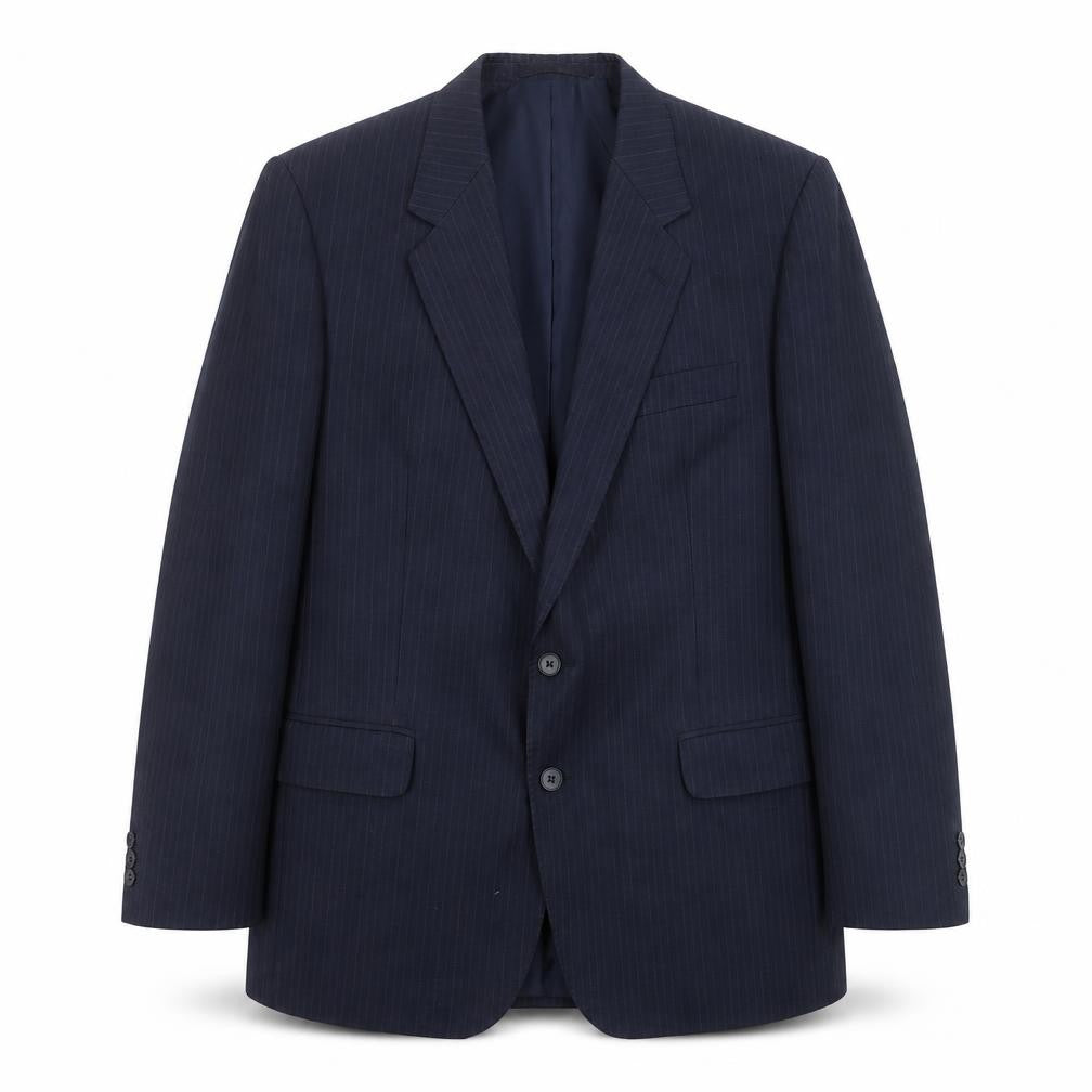 GREENWOODS Mens Blue Striped  Jacket Suit Jacket Size 42