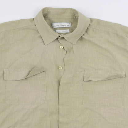 Marks & Spencer  Mens Beige    Button-Up Size L