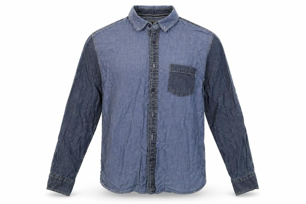 Easy Mens Blue    Button-Up Size L