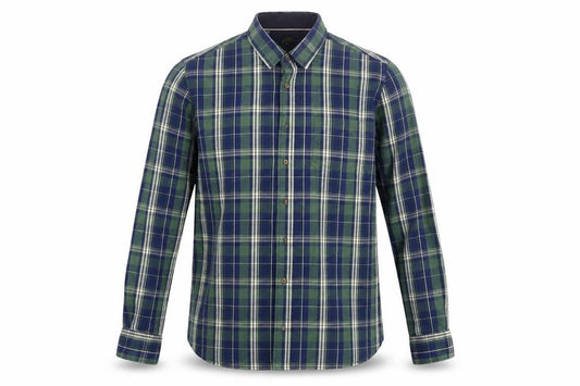Easy  Mens Green Check   Button-Up Size M