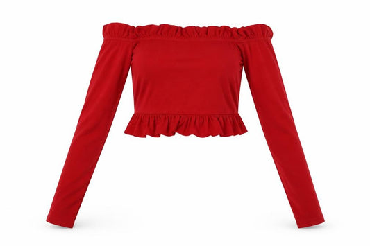 PRETTYLITTLETHING Womens Red   Cropped T-Shirt Size 4