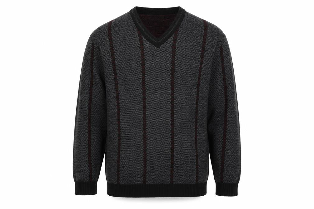 CIRCA Mens Grey Striped  Pullover Jumper Size L