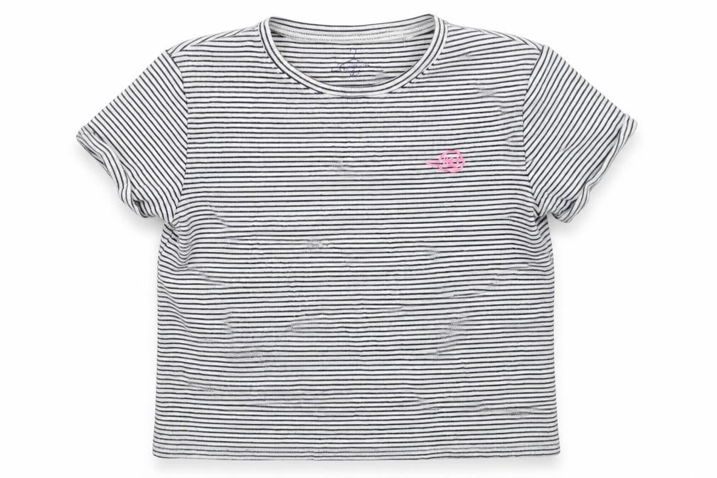 NEXT Girls White Striped  Basic T-Shirt Size 10 Years