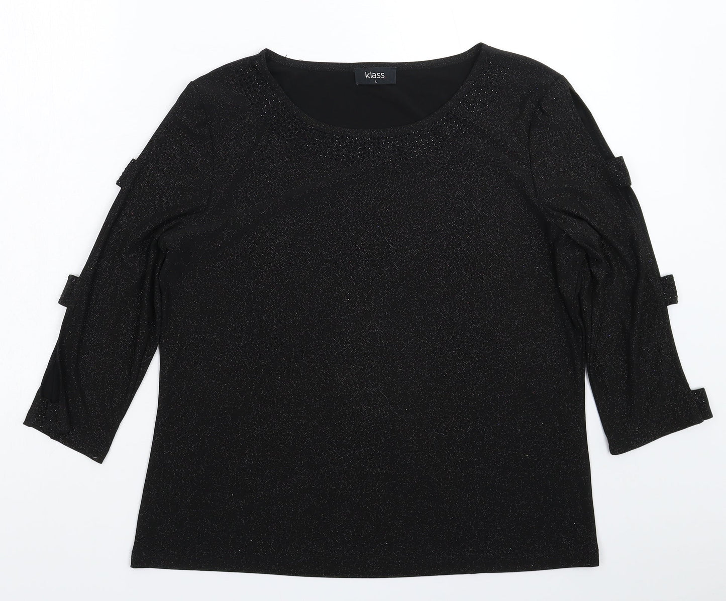 Klass Womens Black   Basic T-Shirt Size L