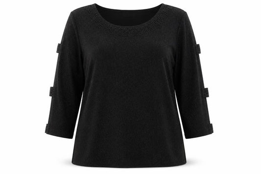 Klass Womens Black   Basic T-Shirt Size L