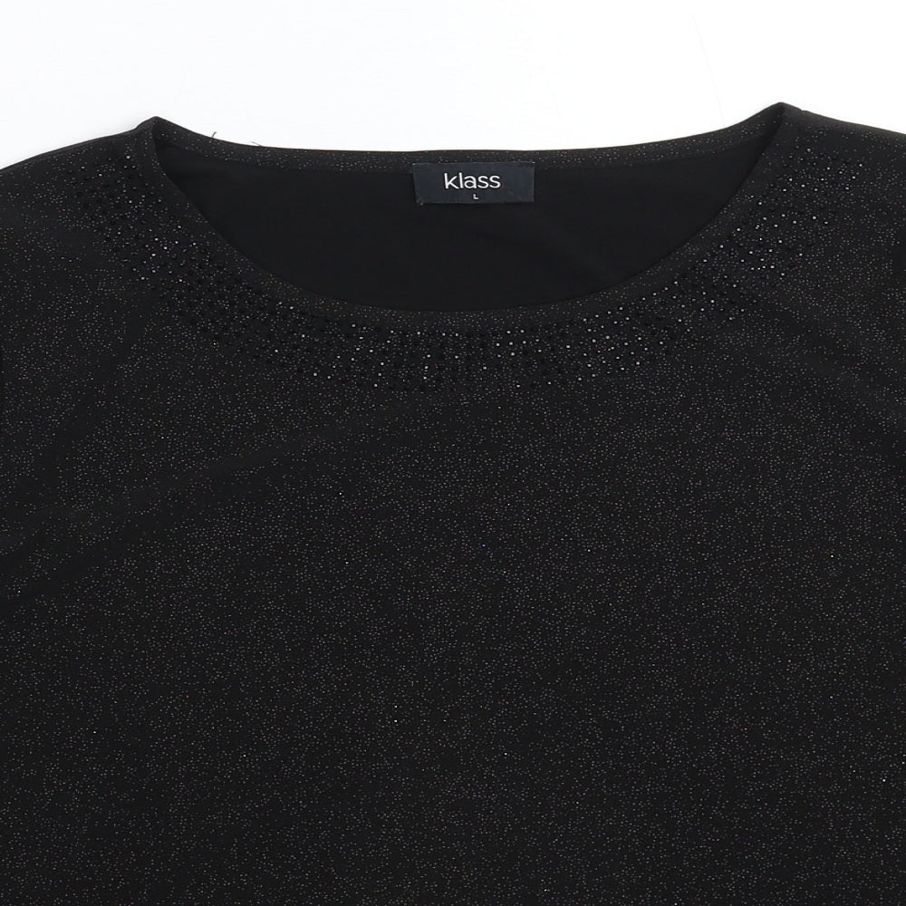 Klass Womens Black   Basic T-Shirt Size L