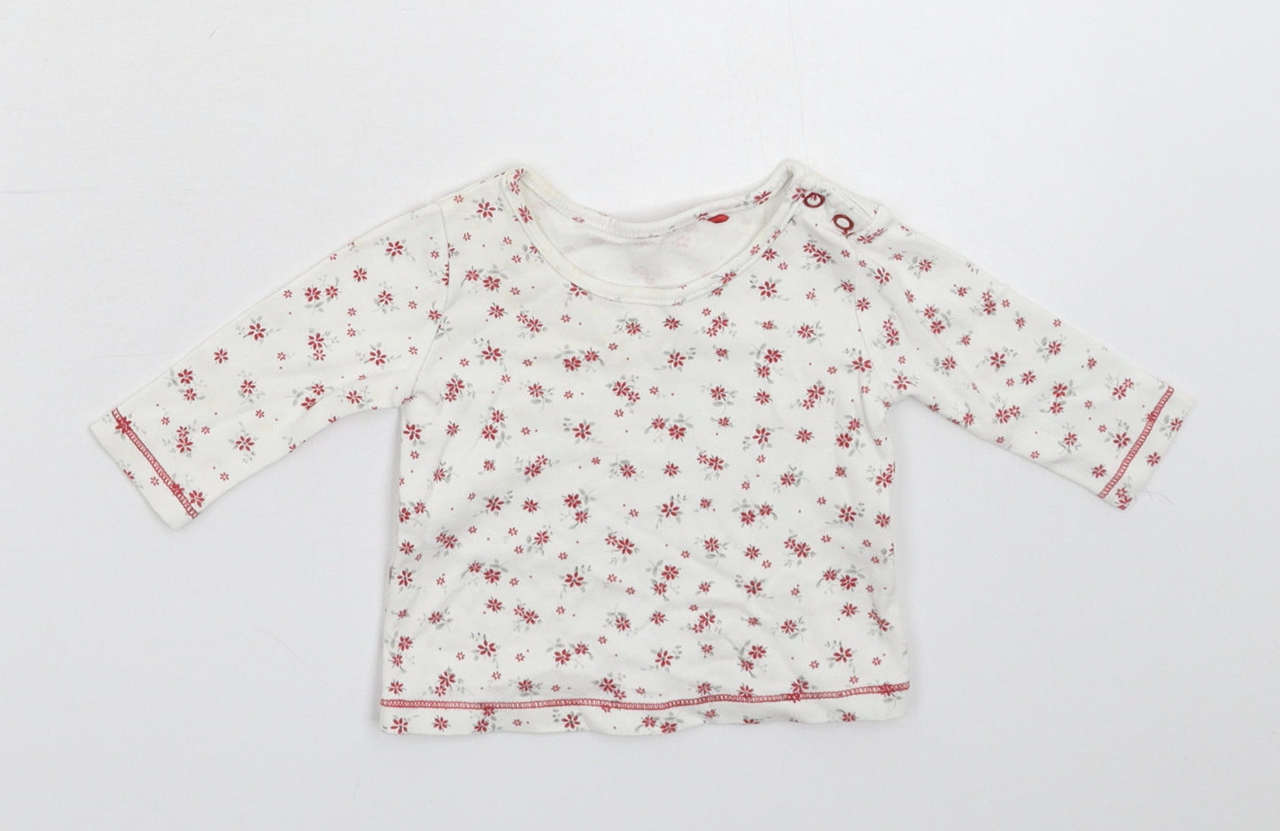 NEXT Baby White Floral  Basic T-Shirt Size 0-3 Months
