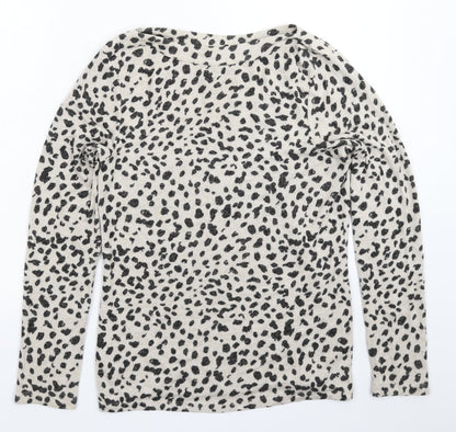 Dorothy Perkins Womens Grey Animal Print Knit Pullover Jumper Size 8