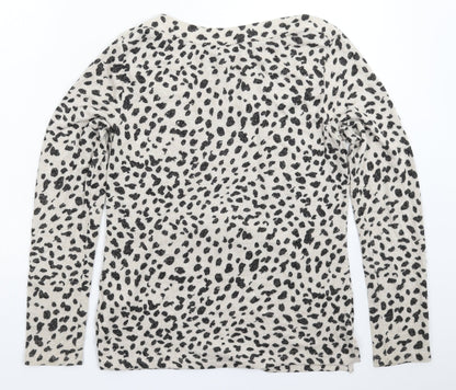 Dorothy Perkins Womens Grey Animal Print Knit Pullover Jumper Size 8