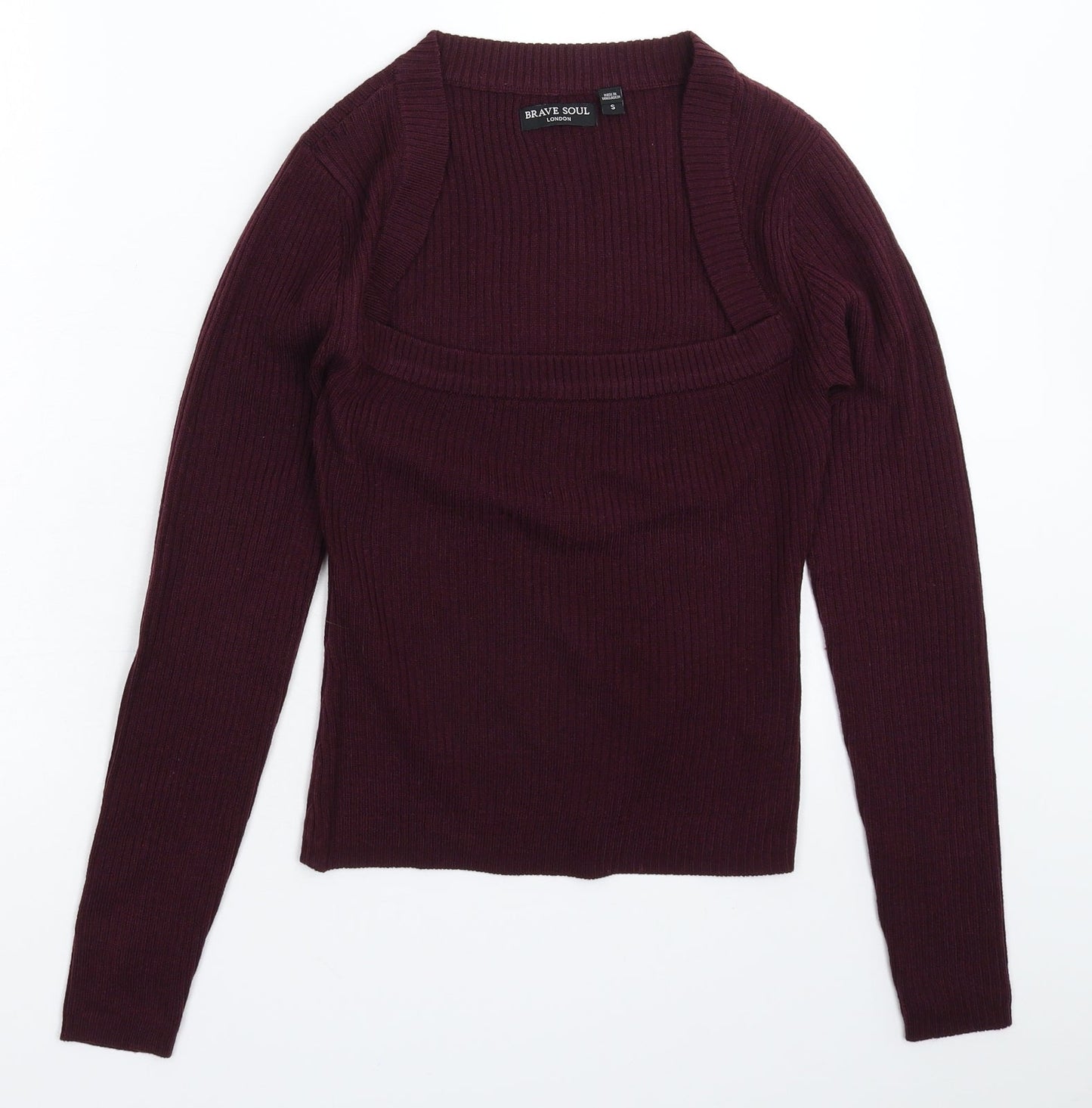 Brave Soul Womens Brown  Knit Pullover Jumper Size S