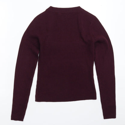 Preloved Brave Soul Womens Brown  Knit Pullover Jumper Size S - Back