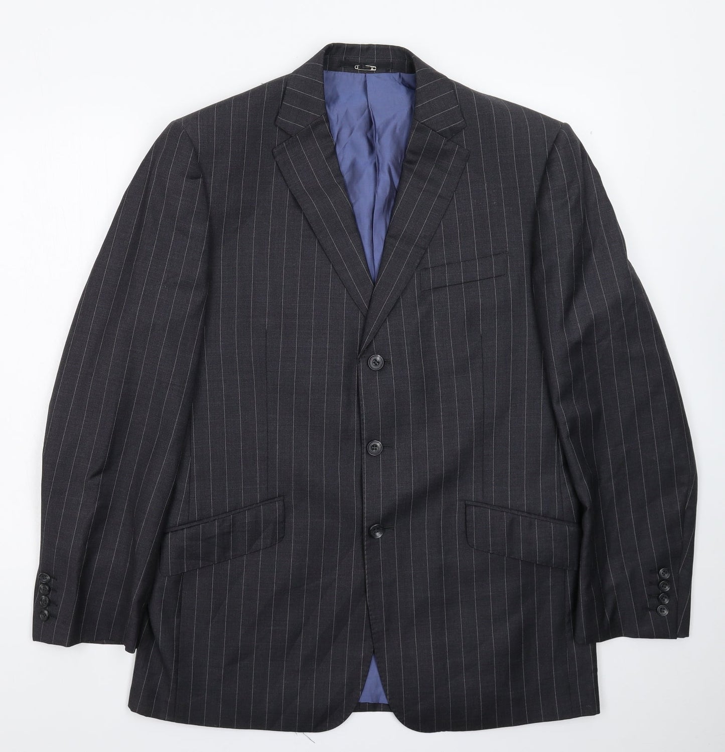 Samuel Windsor Mens Grey Striped  Jacket Suit Jacket Size 40
