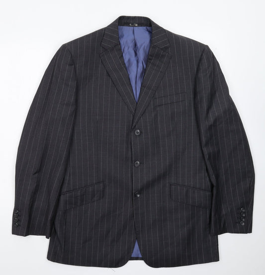 Samuel Windsor Mens Grey Striped  Jacket Suit Jacket Size 40