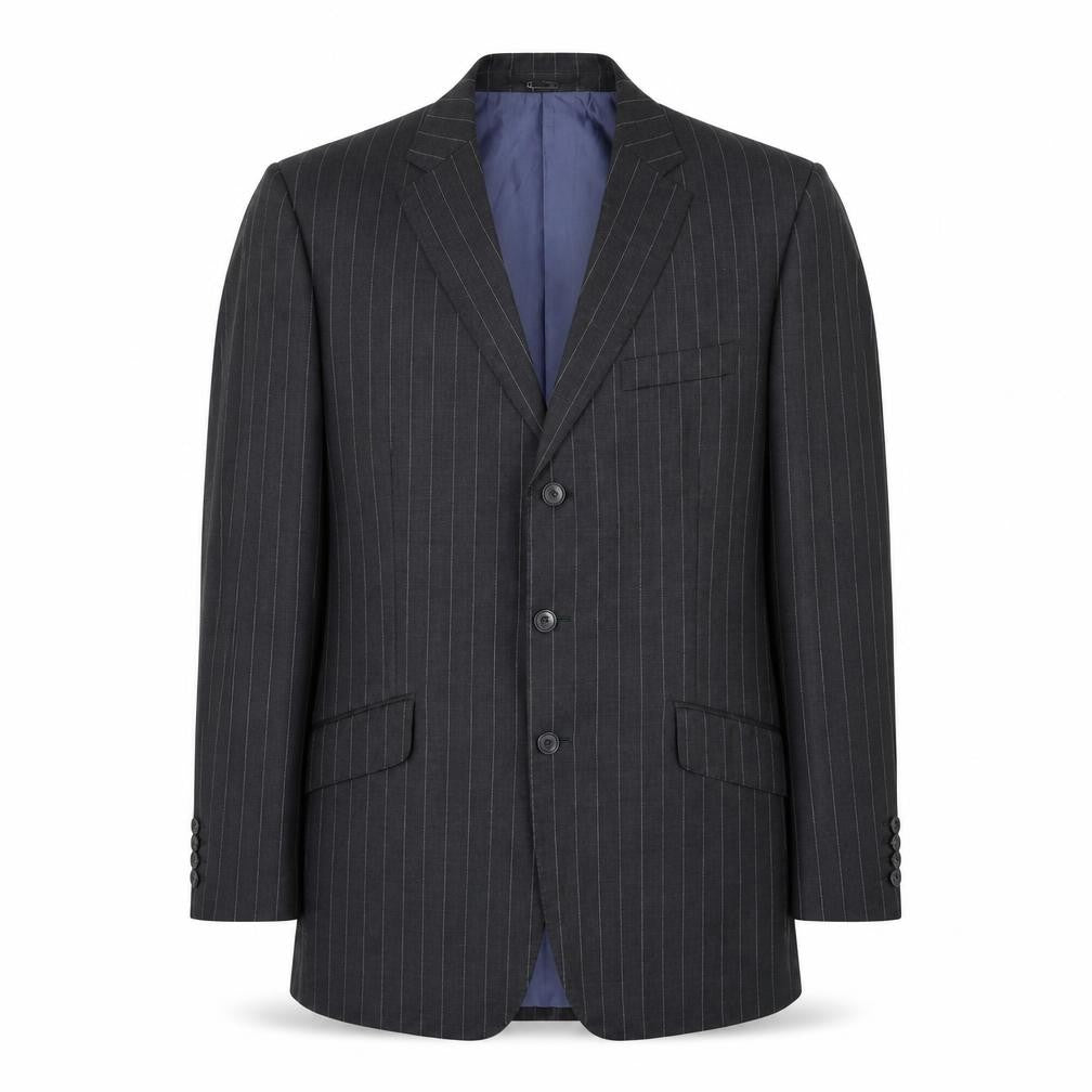 Samuel Windsor Mens Grey Striped  Jacket Suit Jacket Size 40