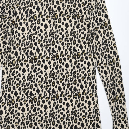 Peacocks Womens Beige Animal Print  Mini  Size 8