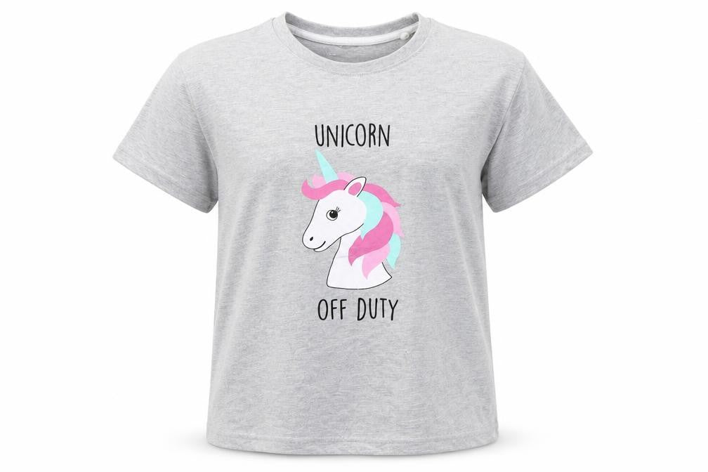 Threadgirls Girls Grey   Basic T-Shirt Size 13 Years  - UNICORN