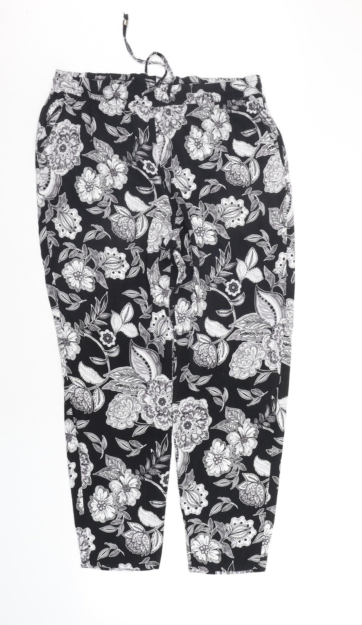 Papaya Womens Black Geometric  Jegging Trousers Size M L24 in