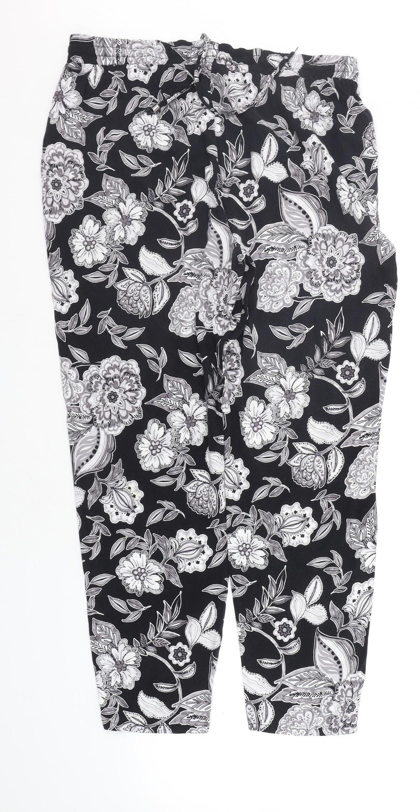 Papaya Womens Black Geometric  Jegging Trousers Size M L24 in