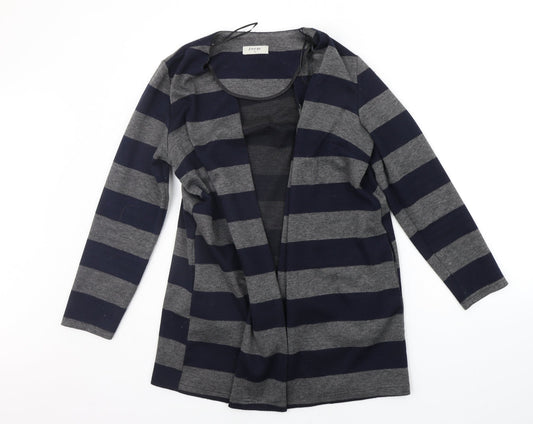 Soon Womens Blue Striped  Cardigan Jumper Size 12