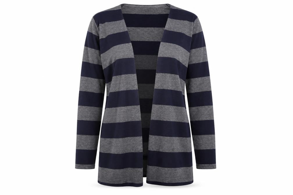 Soon Womens Blue Striped  Cardigan Jumper Size 12